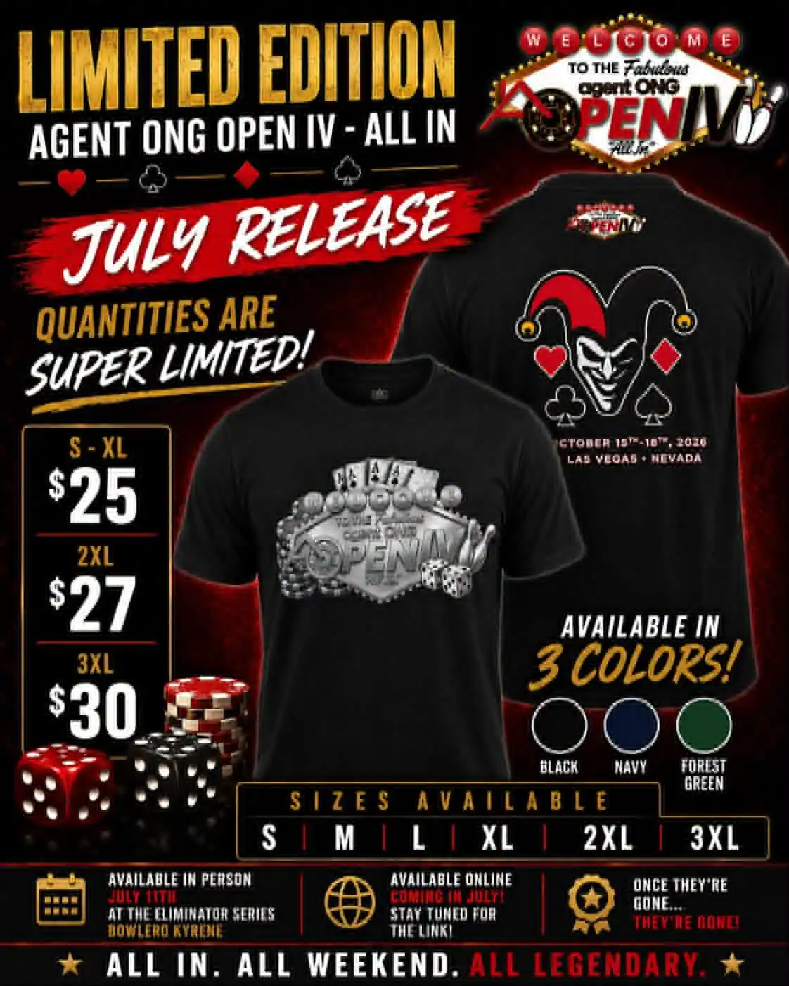 Official 2026 Agent Ong Open IV All-In event shirt