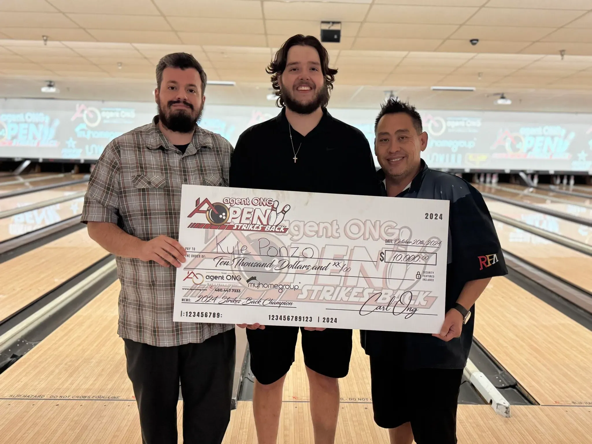 Kyle Ponzo with his Strikes Back trophy